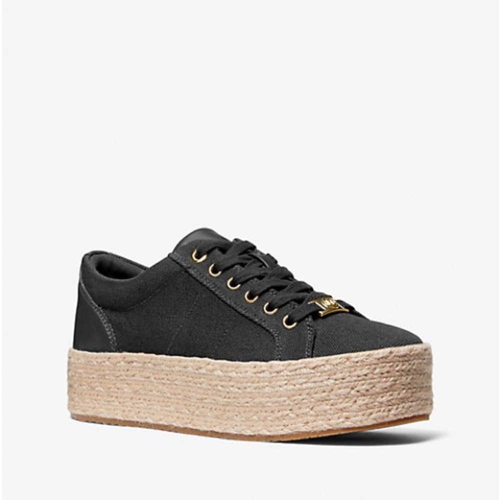 Michael Kors Black and Tan Platform Sneakers